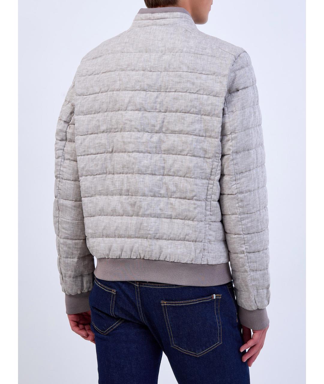 MOORER Бежевая льняная куртка, фото 4