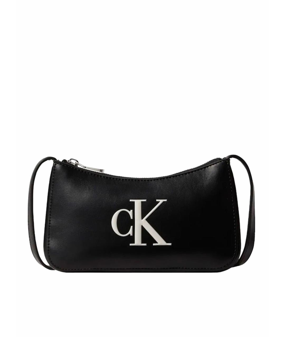 CALVIN KLEIN Черная сумка через плечо из искусственной кожи, фото 1