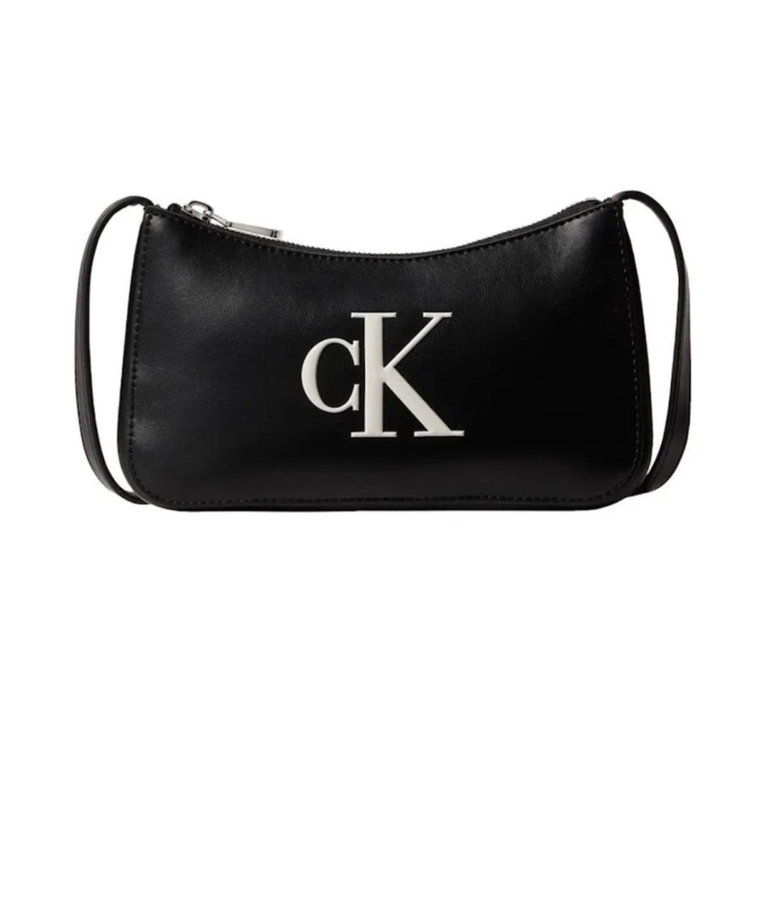CALVIN KLEIN Черная сумка через плечо из искусственной кожи, фото 3