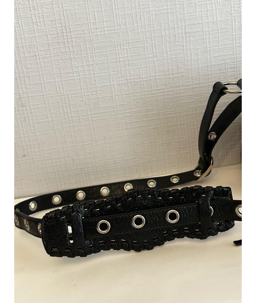 BALENCIAGA Черная кожаная сумка через плечо, фото 6