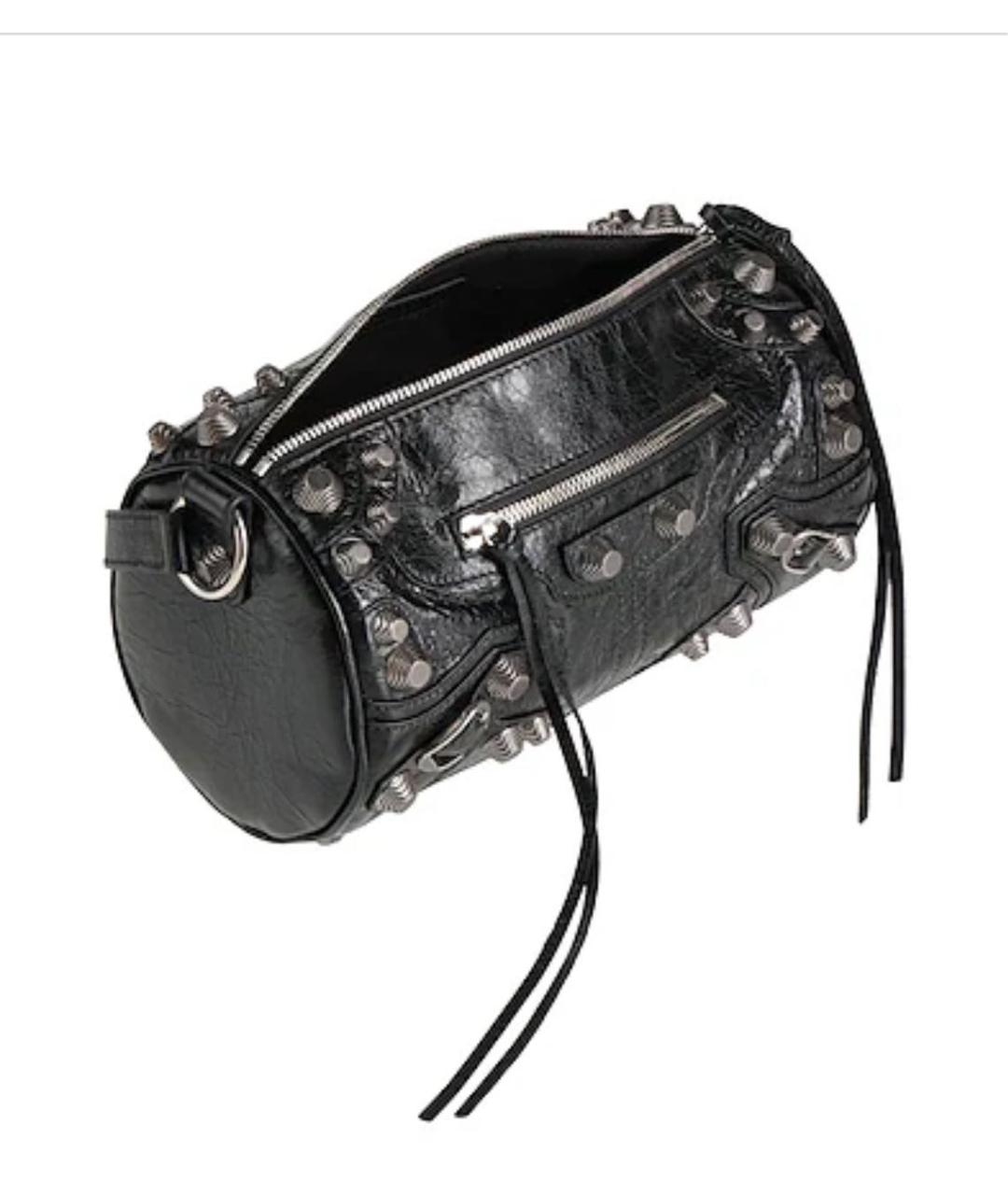 BALENCIAGA Черная кожаная сумка через плечо, фото 4