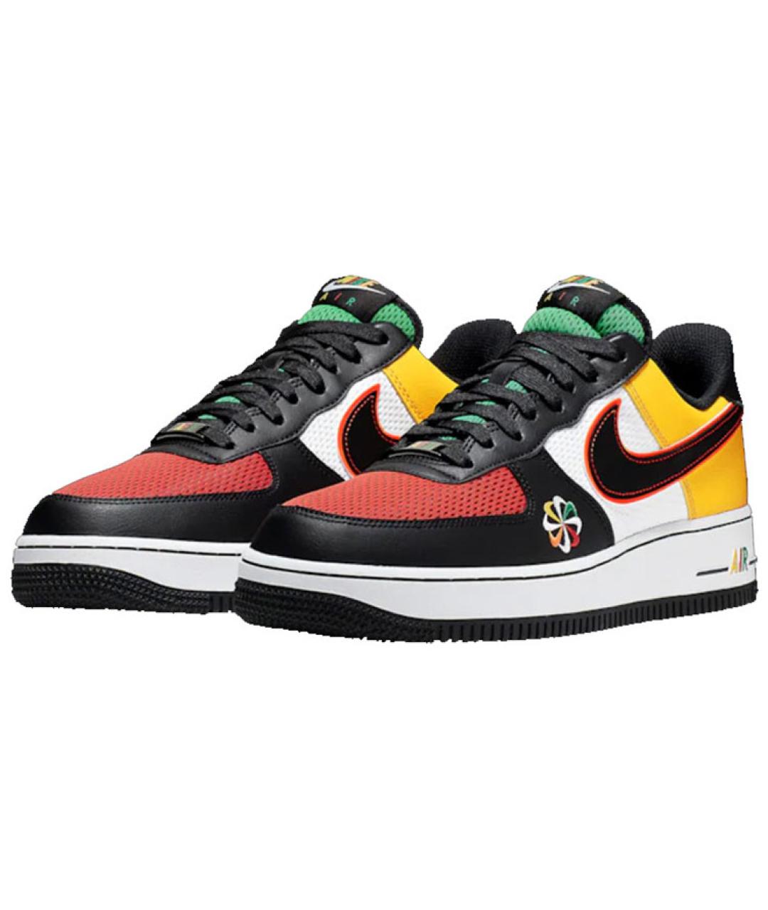 NIKE Черные кожаные низкие кроссовки / кеды, фото 3