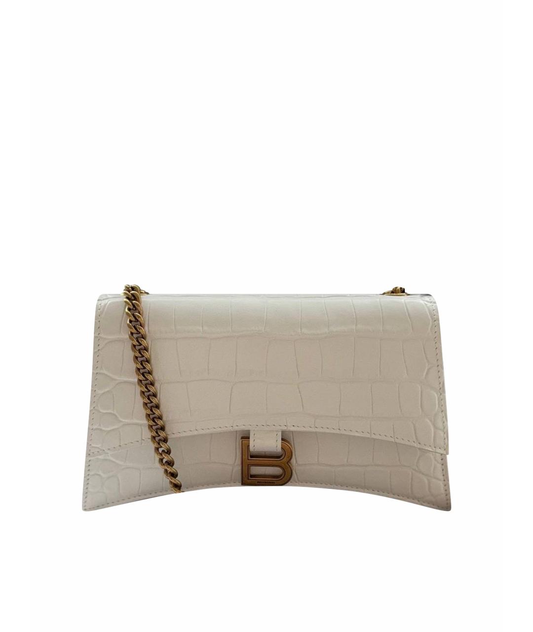 BALENCIAGA Белая кожаная сумка через плечо, фото 1