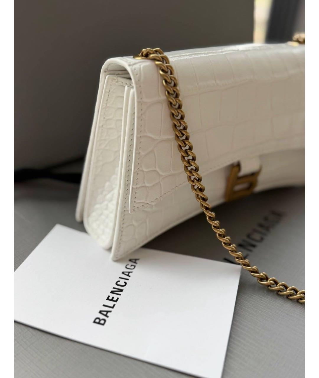 BALENCIAGA Белая кожаная сумка через плечо, фото 2