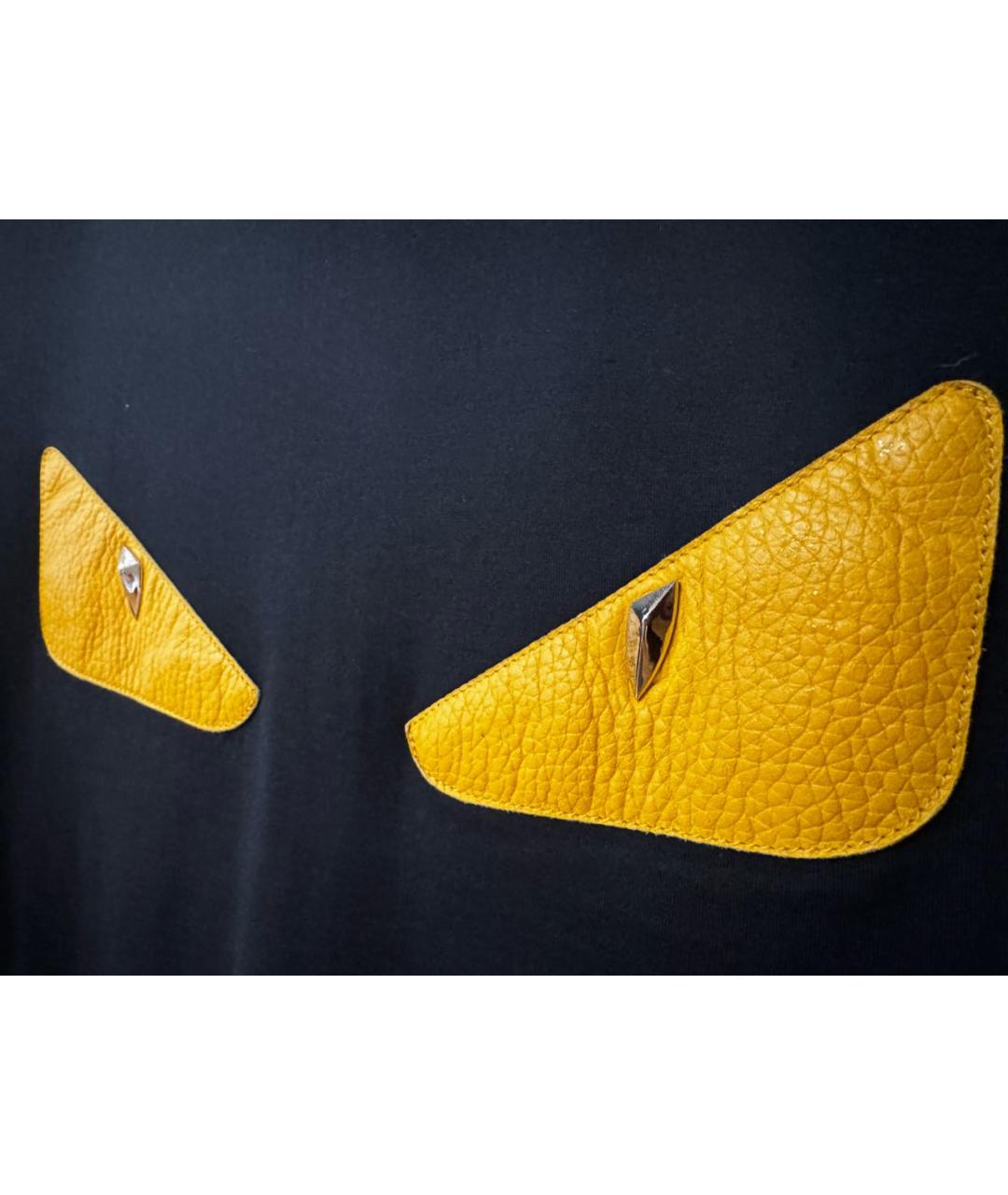 FENDI Темно-синяя хлопковая футболка, фото 4