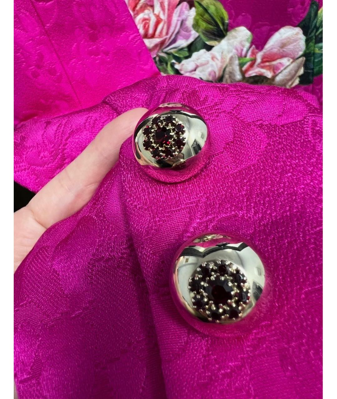 DOLCE&GABBANA Розовое шелковое коктейльное платье, фото 6