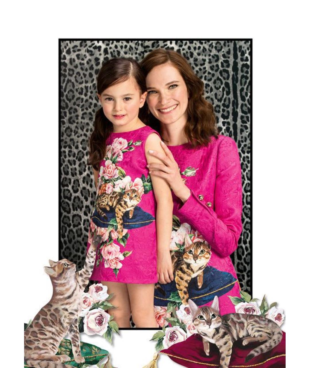 DOLCE&GABBANA Розовое шелковое коктейльное платье, фото 8