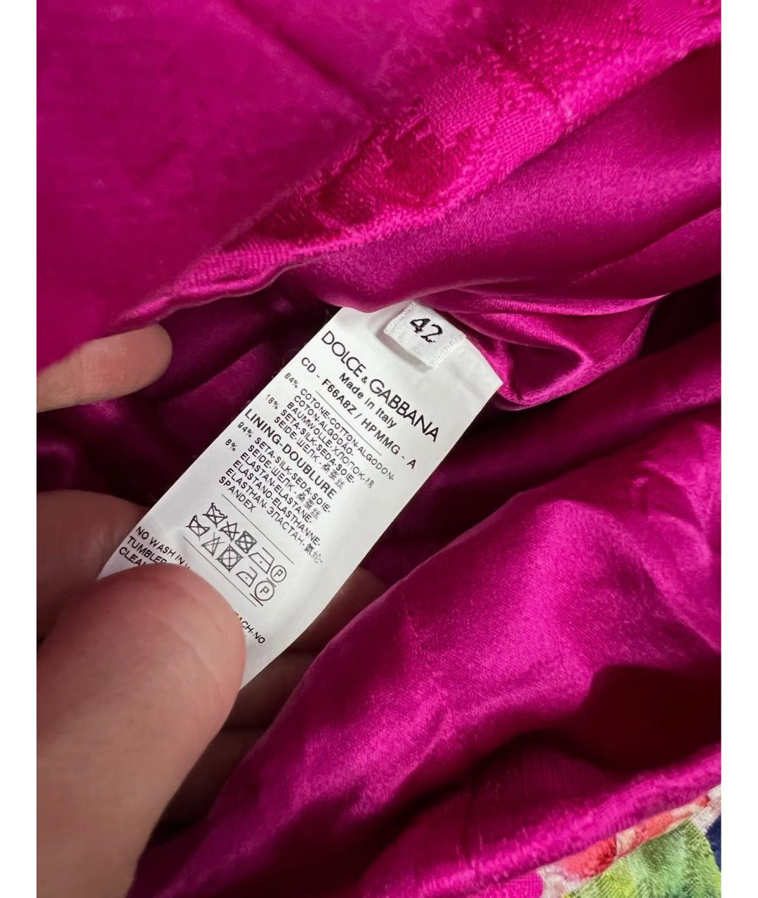 DOLCE&GABBANA Розовое шелковое коктейльное платье, фото 4