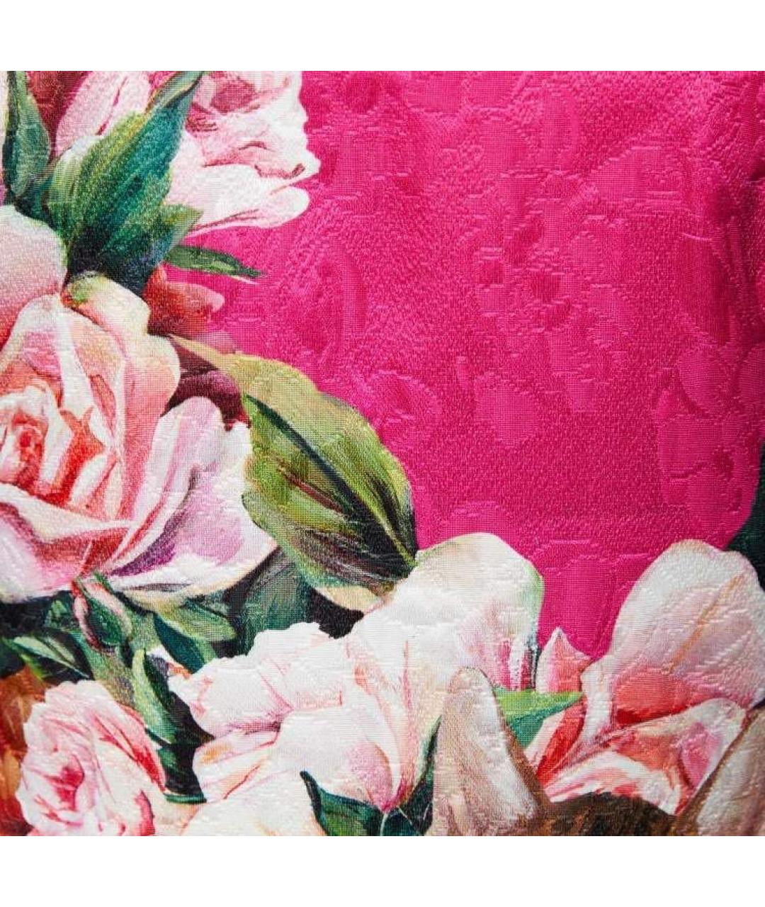 DOLCE&GABBANA Розовое шелковое коктейльное платье, фото 7