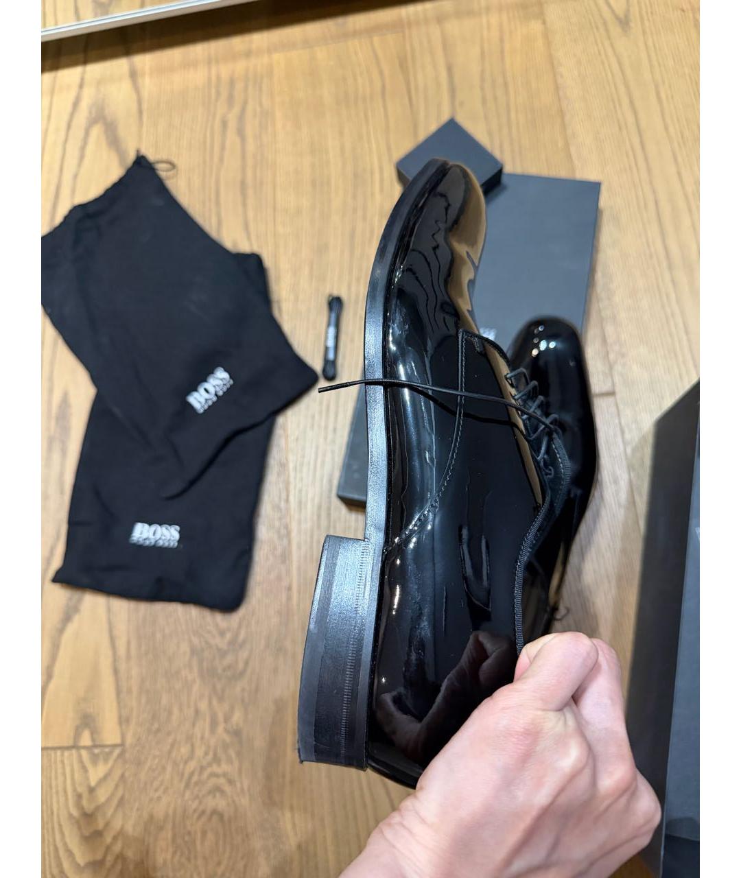 HUGO BOSS Черные кожаные туфли, фото 7