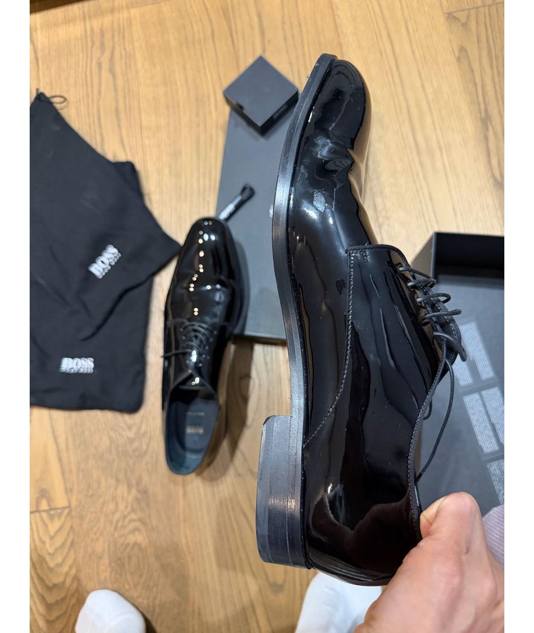 HUGO BOSS Черные кожаные туфли, фото 4