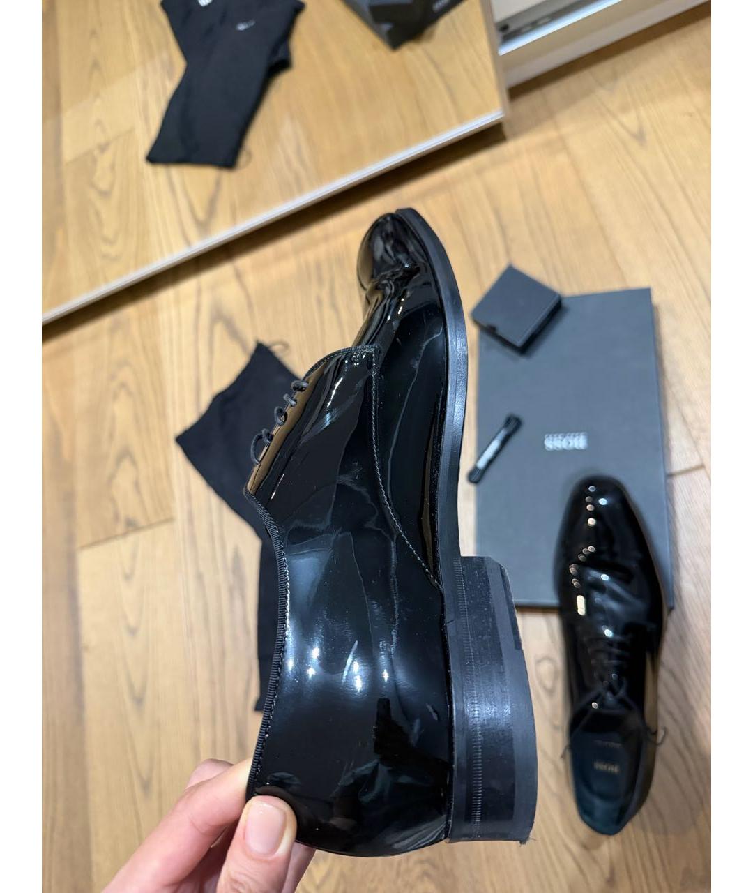 HUGO BOSS Черные кожаные туфли, фото 5