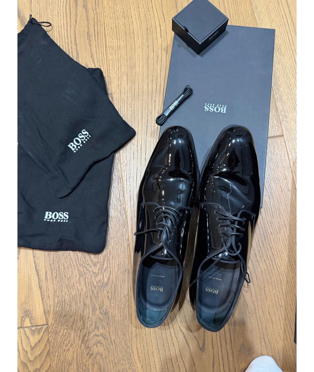 HUGO BOSS Черные кожаные туфли, фото 2