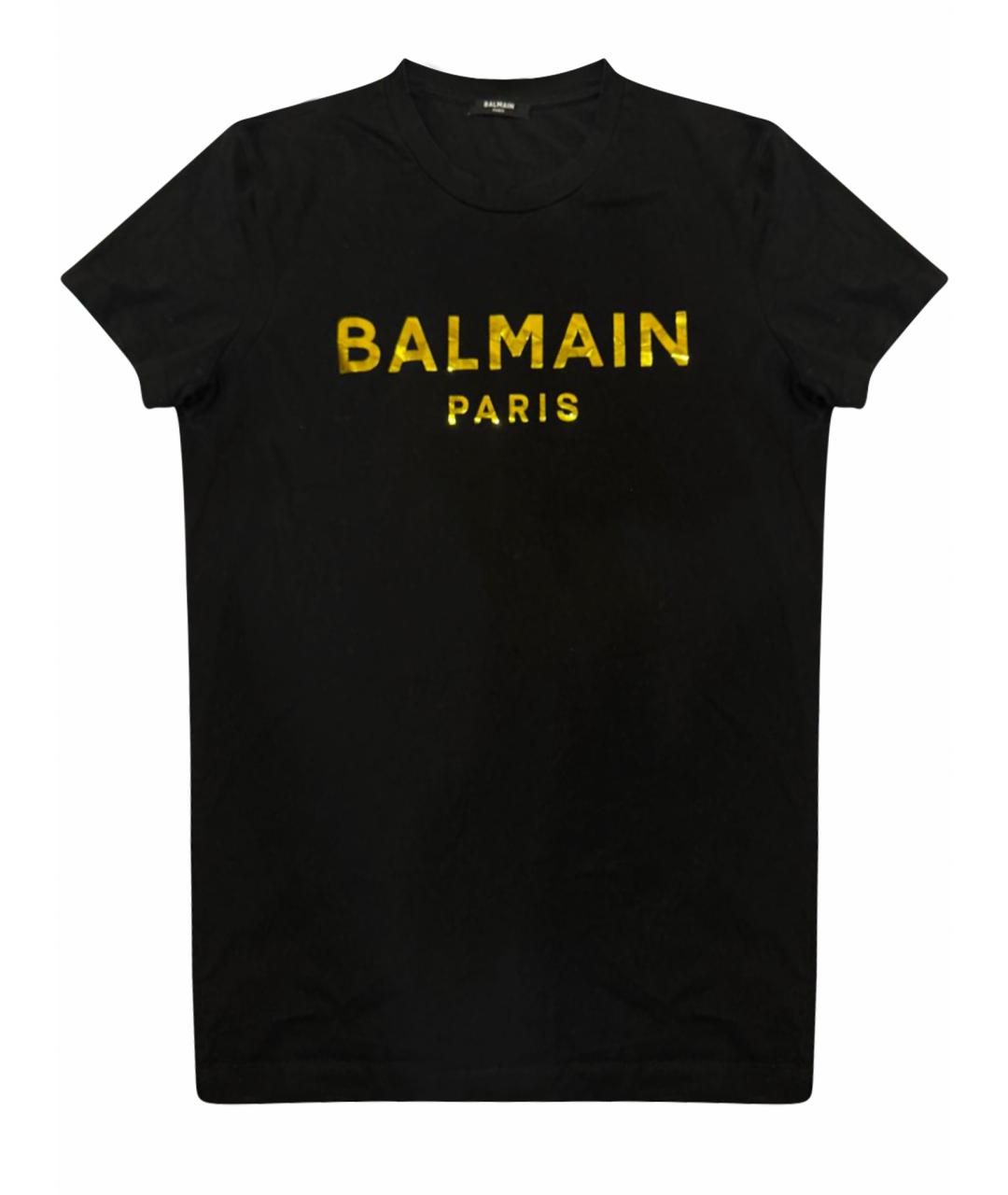 BALMAIN Черная хлопковая футболка, фото 1