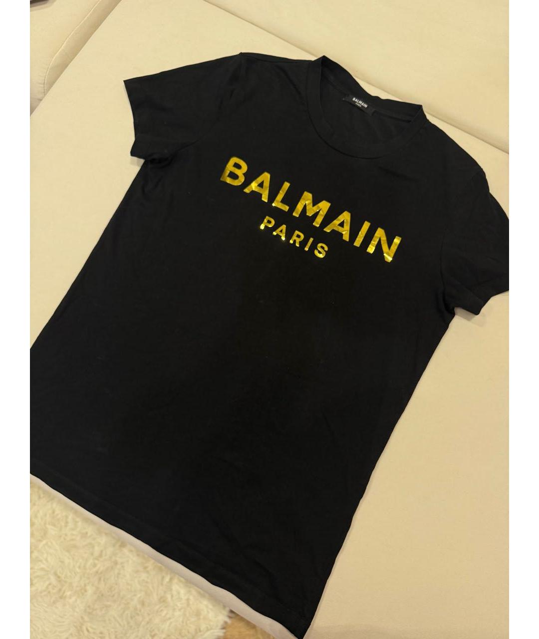 BALMAIN Черная хлопковая футболка, фото 5