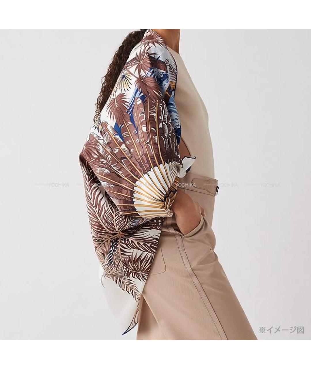 HERMES Голубой шелковый платок, фото 6