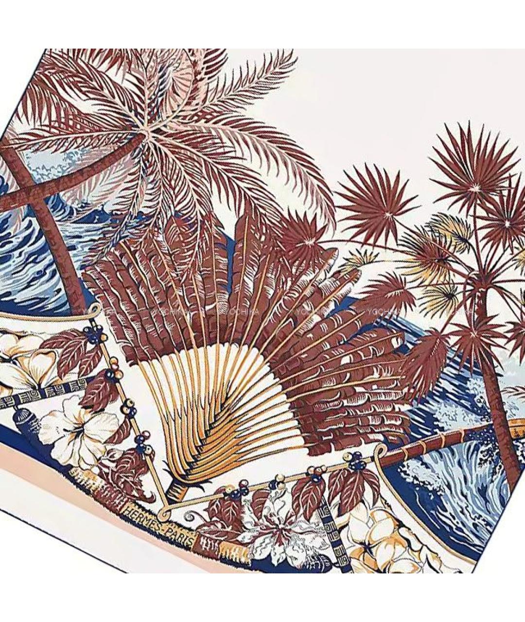 HERMES Голубой шелковый платок, фото 2