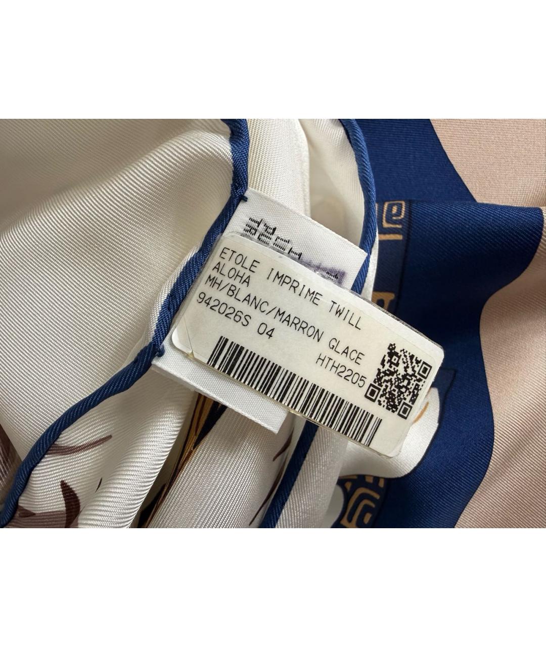 HERMES Голубой шелковый платок, фото 4