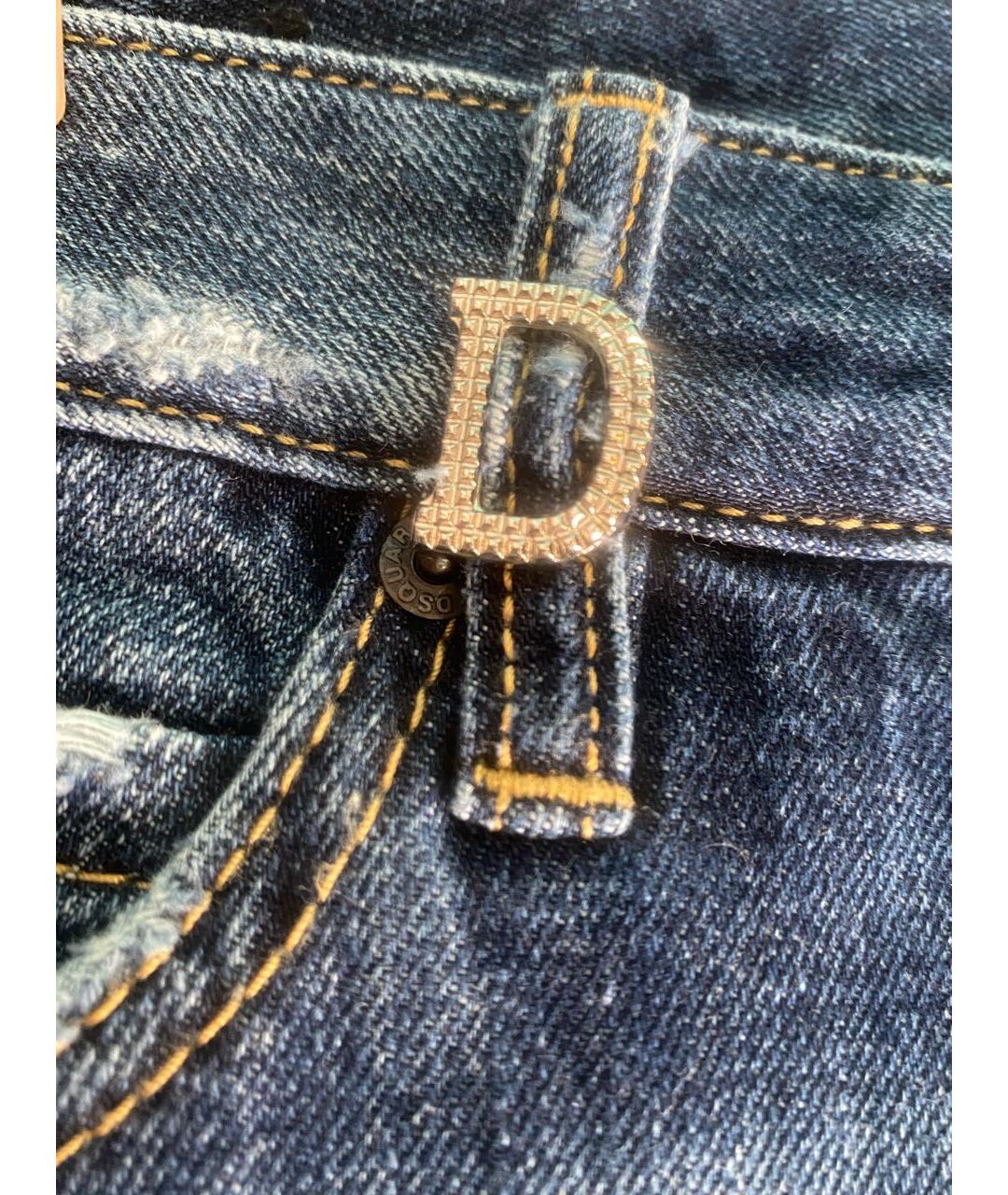 DSQUARED2 Темно-синие хлопковые джинсы слим, фото 3
