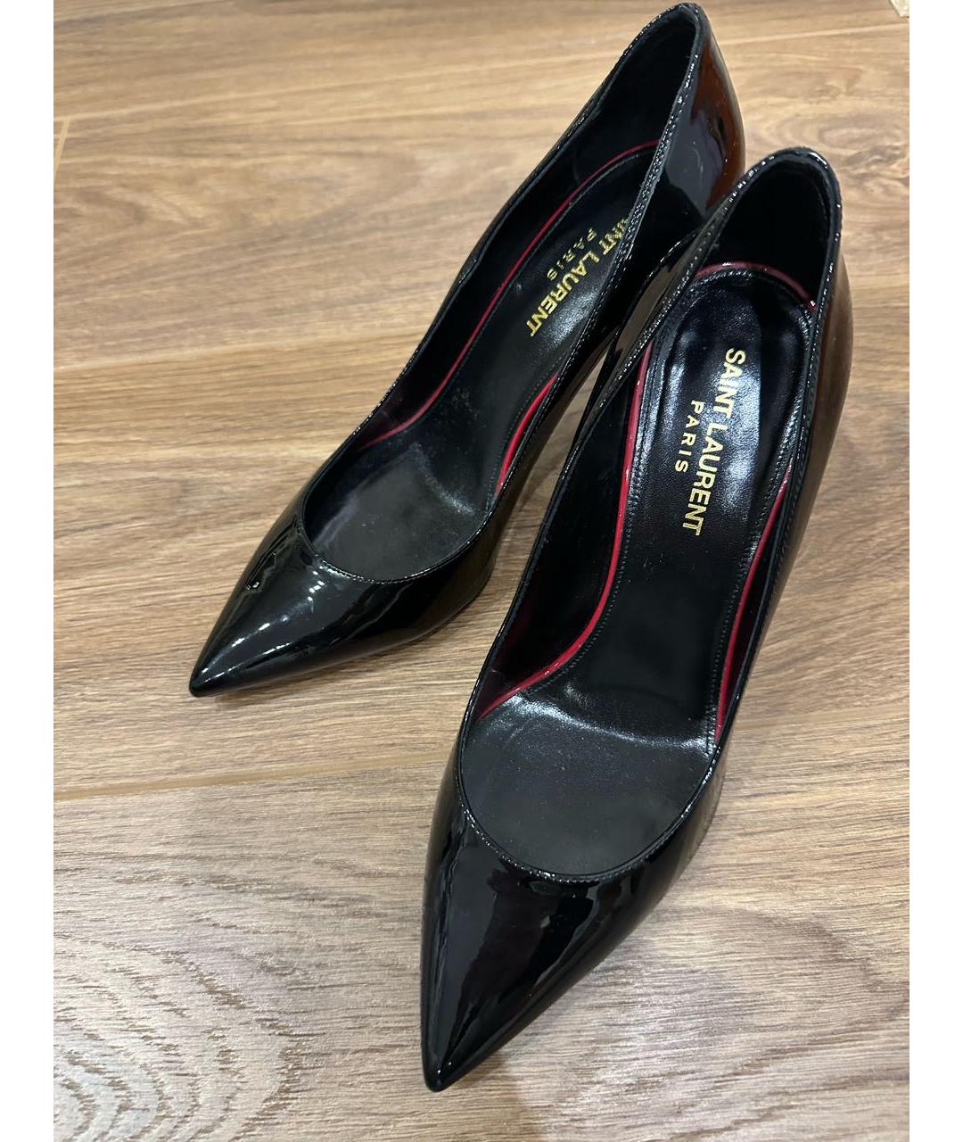 SAINT LAURENT Черные туфли из лакированной кожи, фото 5