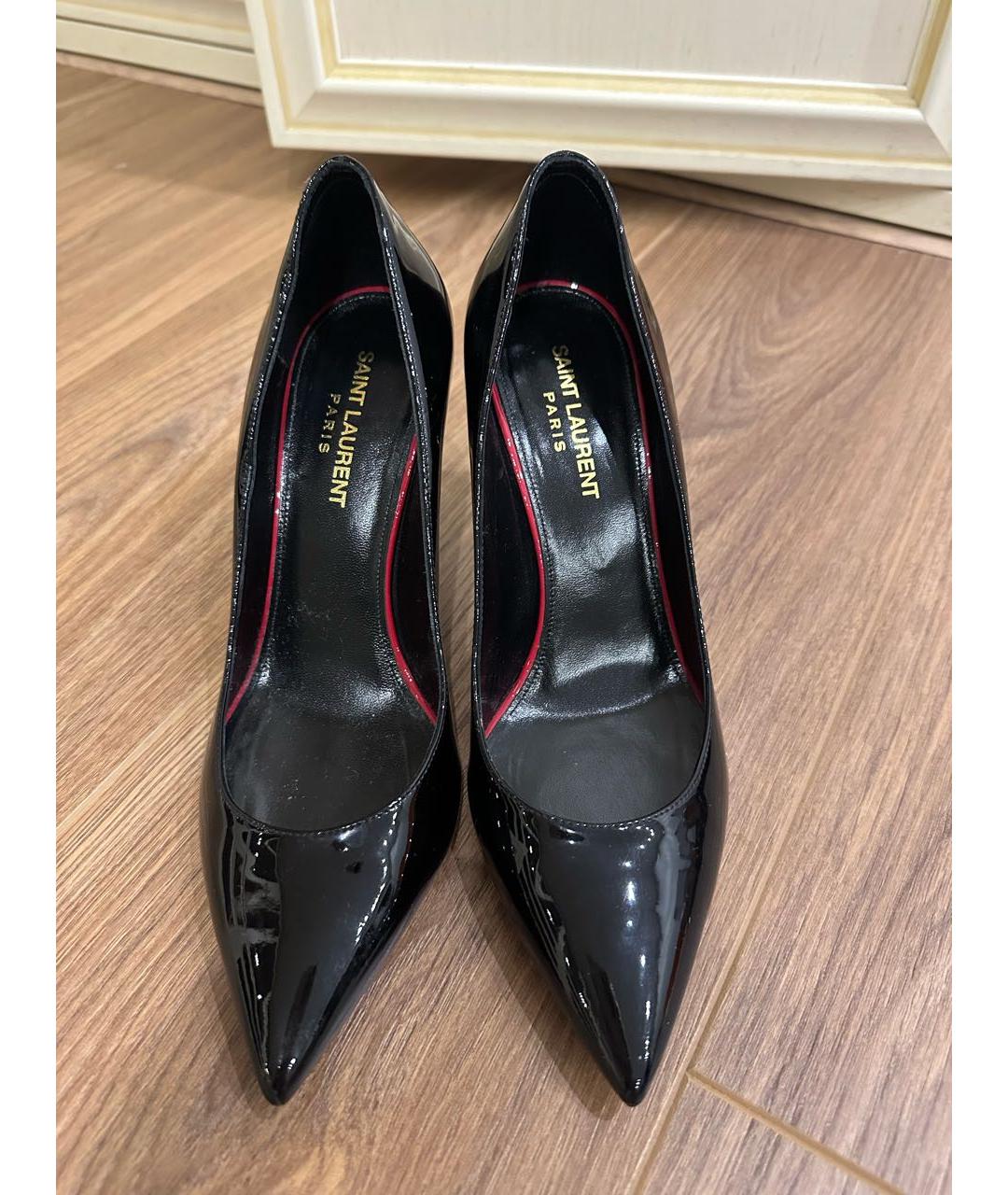 SAINT LAURENT Черные туфли из лакированной кожи, фото 2