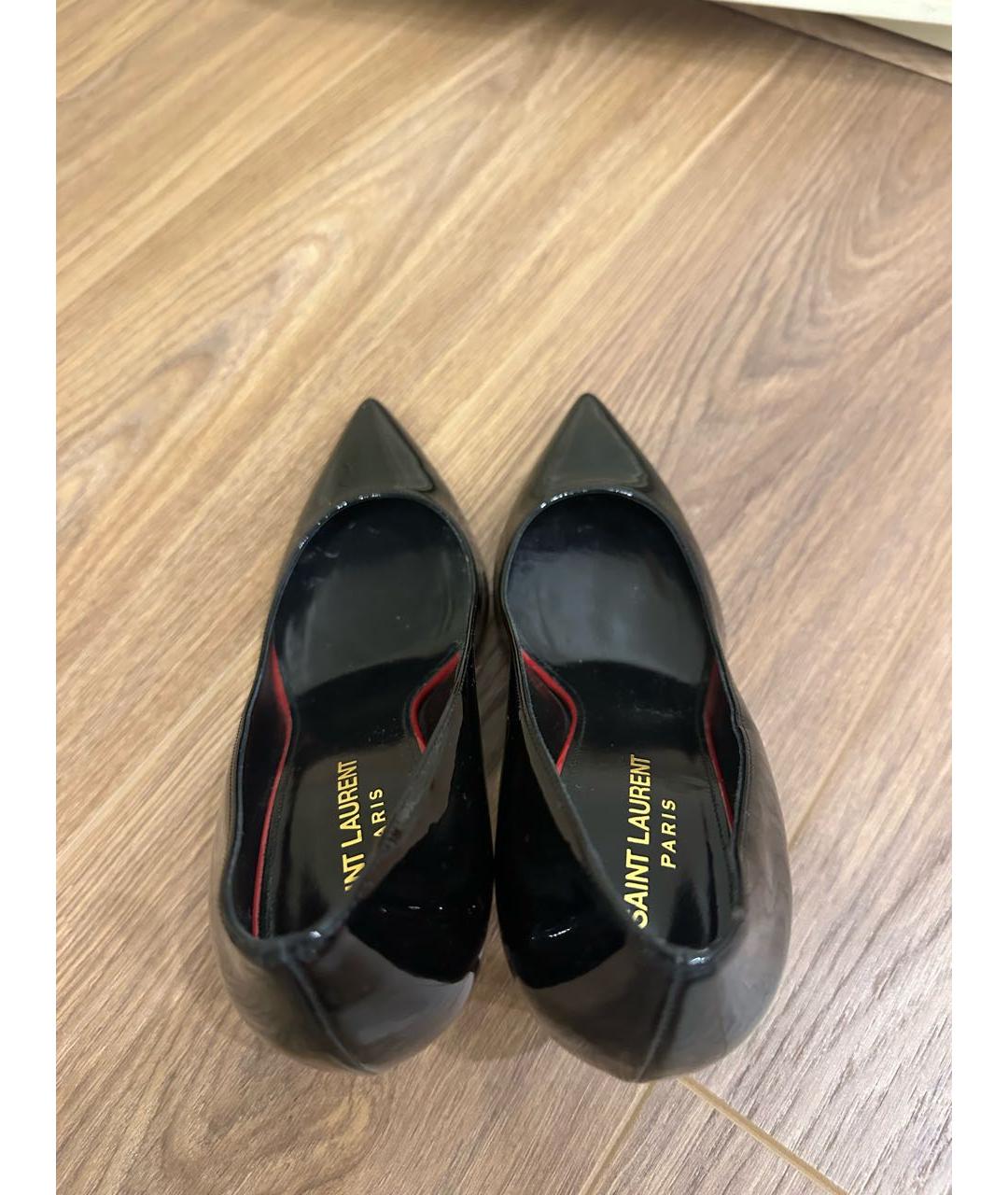 SAINT LAURENT Черные туфли из лакированной кожи, фото 3