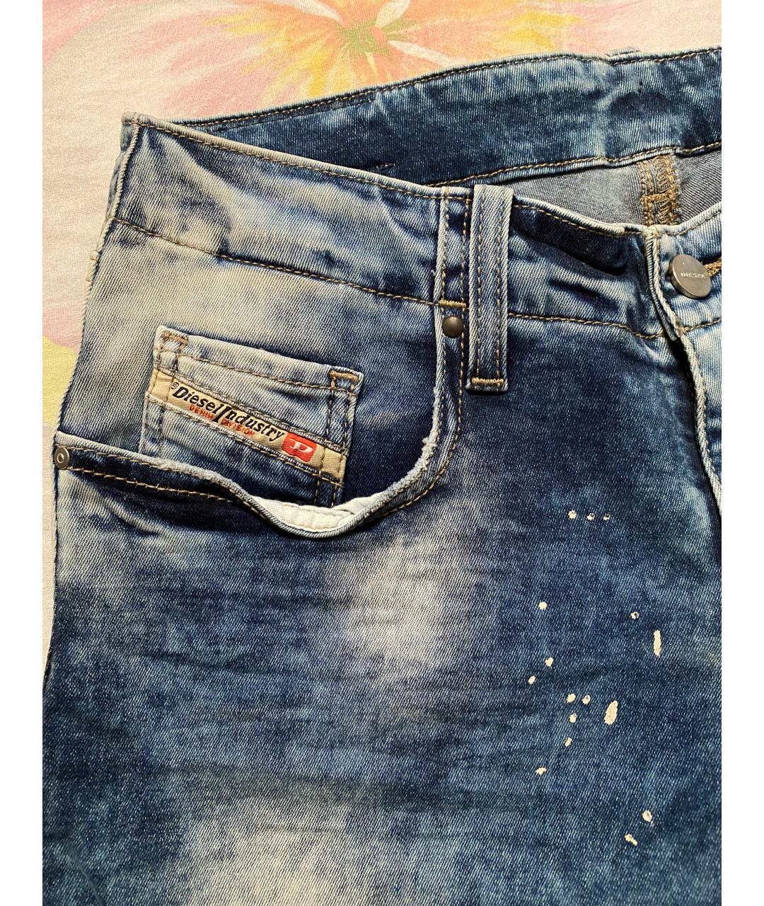 DIESEL Синие хлопко-эластановые джинсы скинни, фото 5