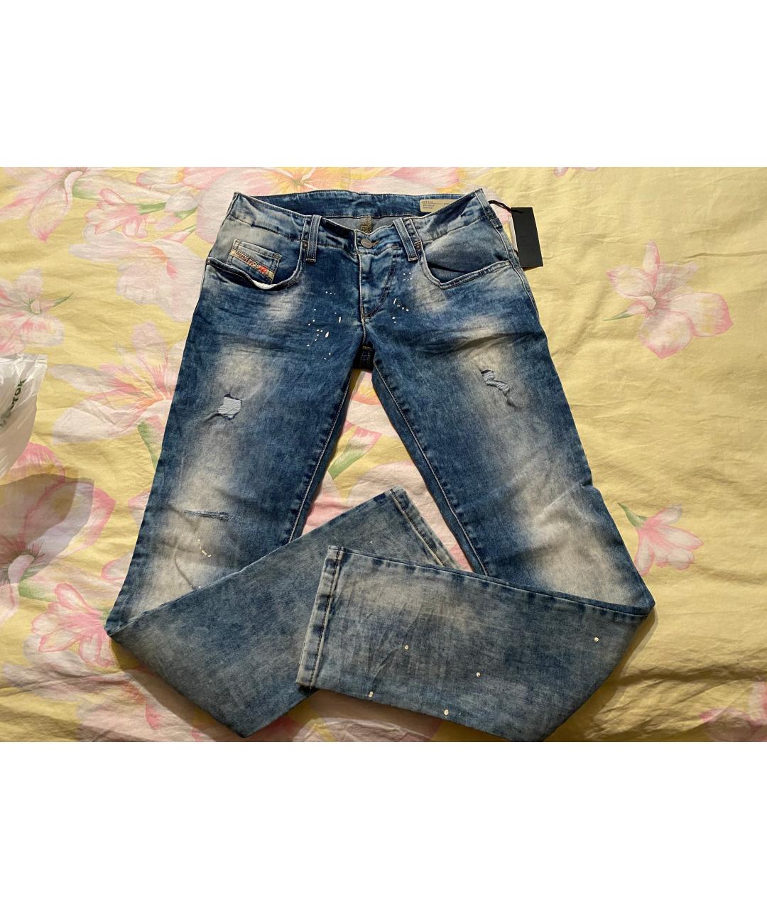 DIESEL Синие хлопко-эластановые джинсы скинни, фото 2