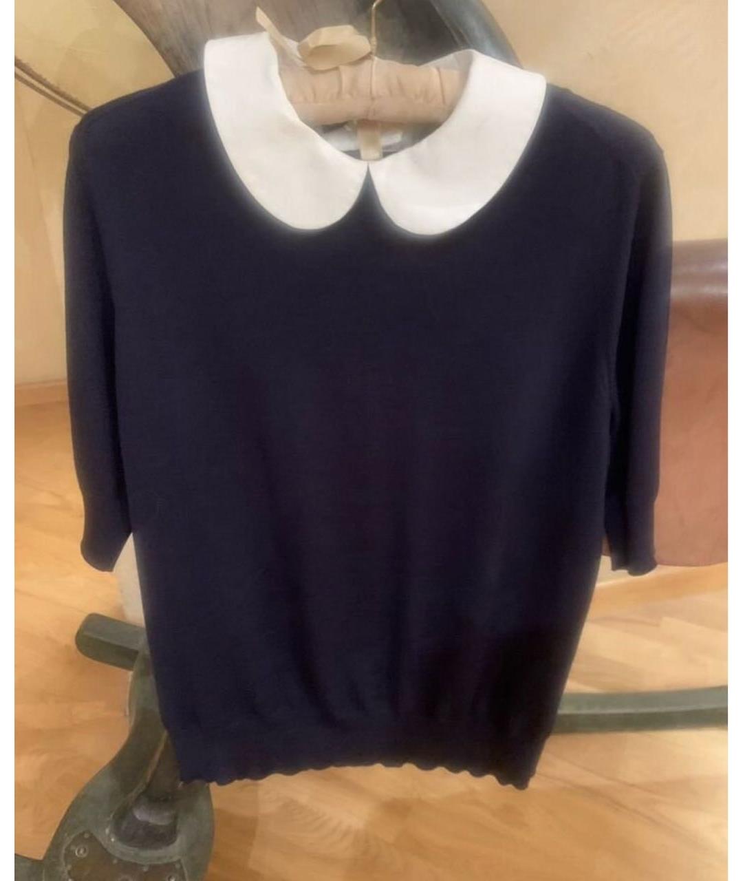 LOUIS VUITTON Темно-синий шерстяной джемпер / свитер, фото 5