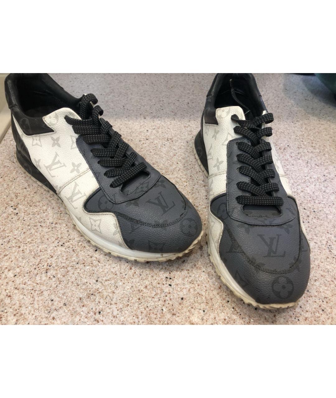 LOUIS VUITTON Серые кожаные низкие кроссовки / кеды, фото 3
