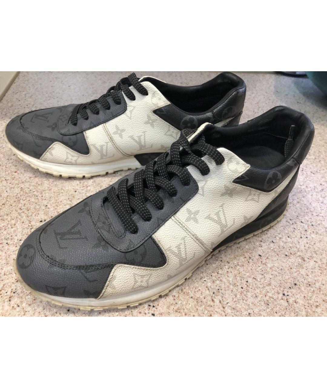 LOUIS VUITTON Серые кожаные низкие кроссовки / кеды, фото 2
