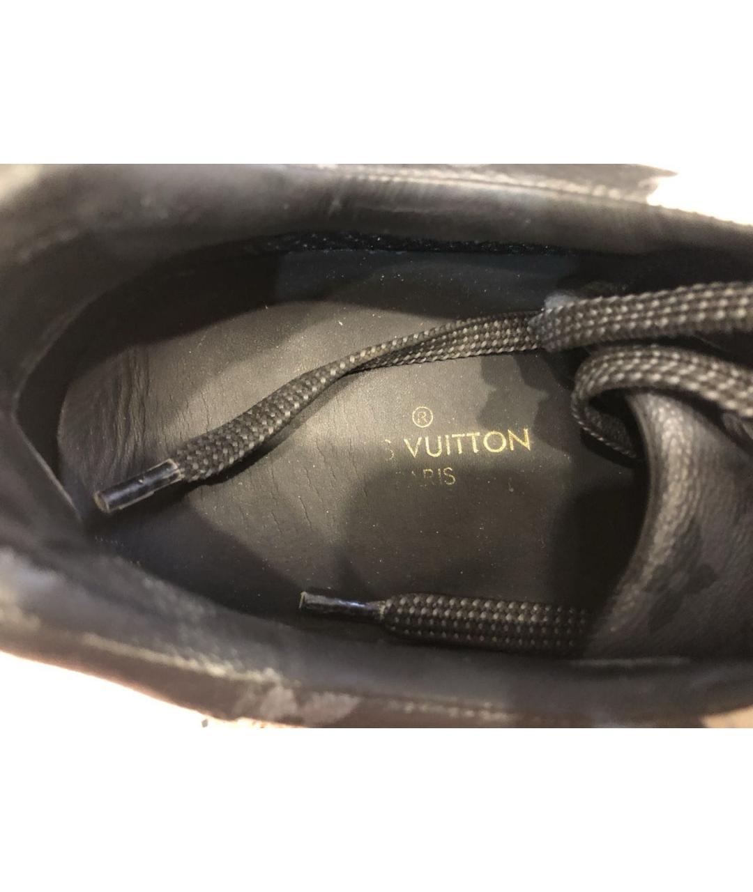 LOUIS VUITTON Серые кожаные низкие кроссовки / кеды, фото 5