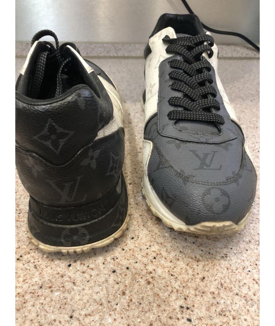 LOUIS VUITTON Серые кожаные низкие кроссовки / кеды, фото 4