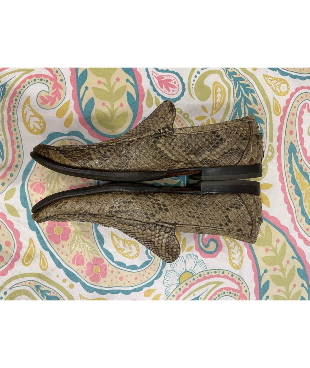DOLCE&GABBANA Бежевые лоферы из экзотической кожи, фото 3