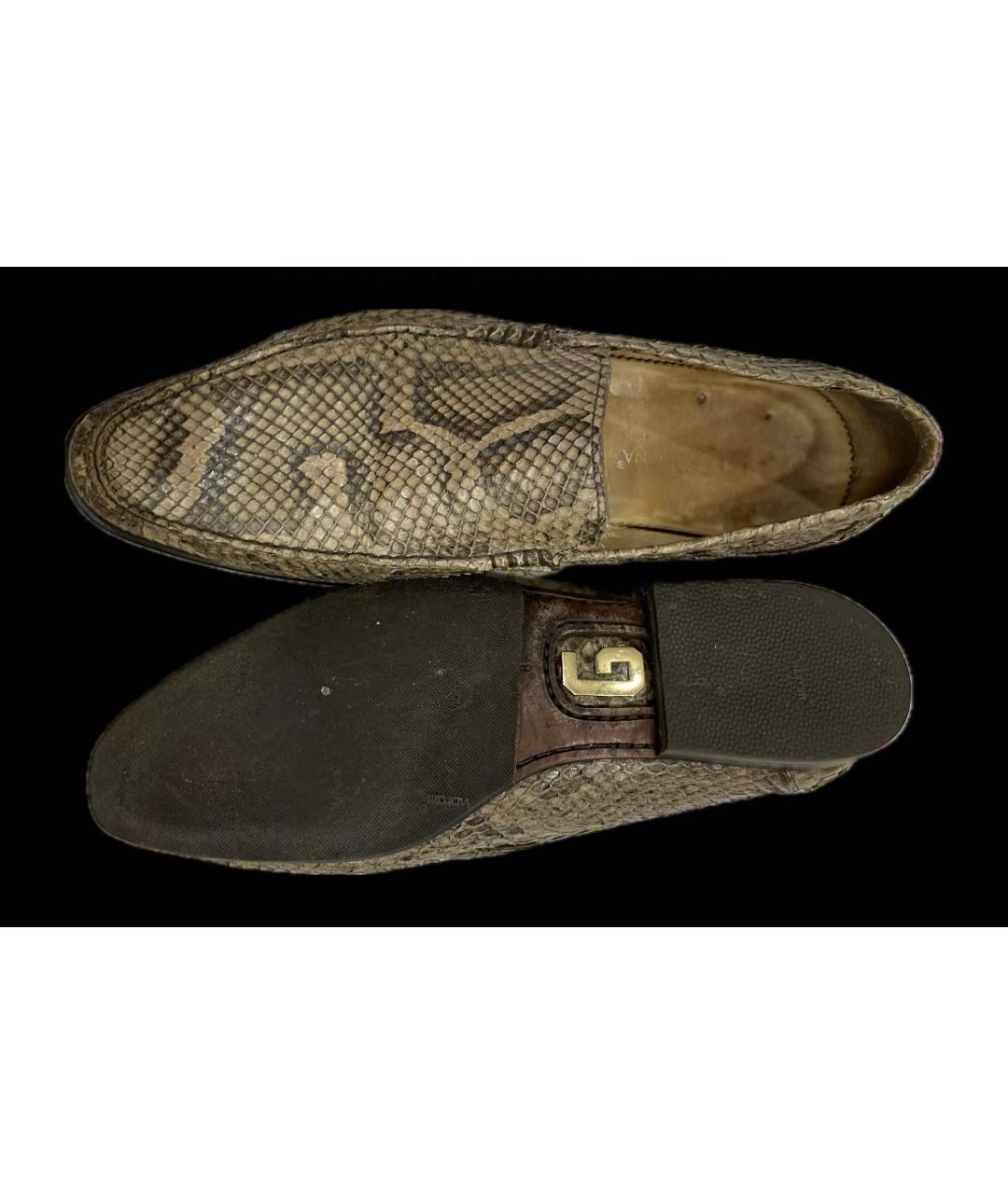 DOLCE&GABBANA Бежевые лоферы из экзотической кожи, фото 2