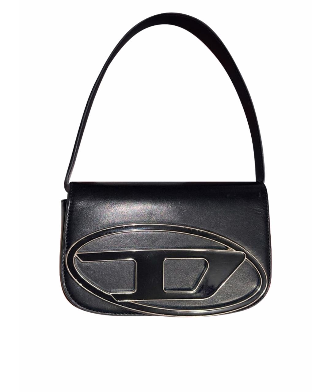 DIESEL Черная кожаная сумка через плечо, фото 1