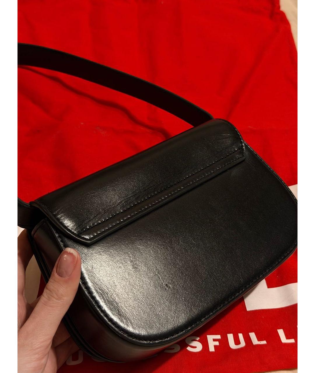 DIESEL Черная кожаная сумка через плечо, фото 3