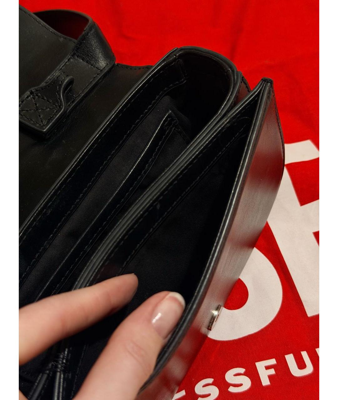 DIESEL Черная кожаная сумка через плечо, фото 6