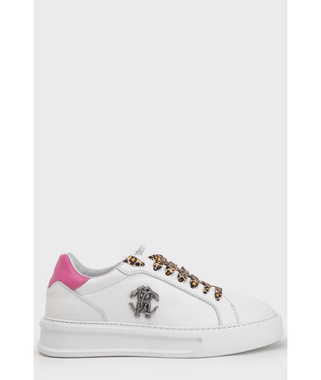 ROBERTO CAVALLI Белые кожаные кеды, фото 9