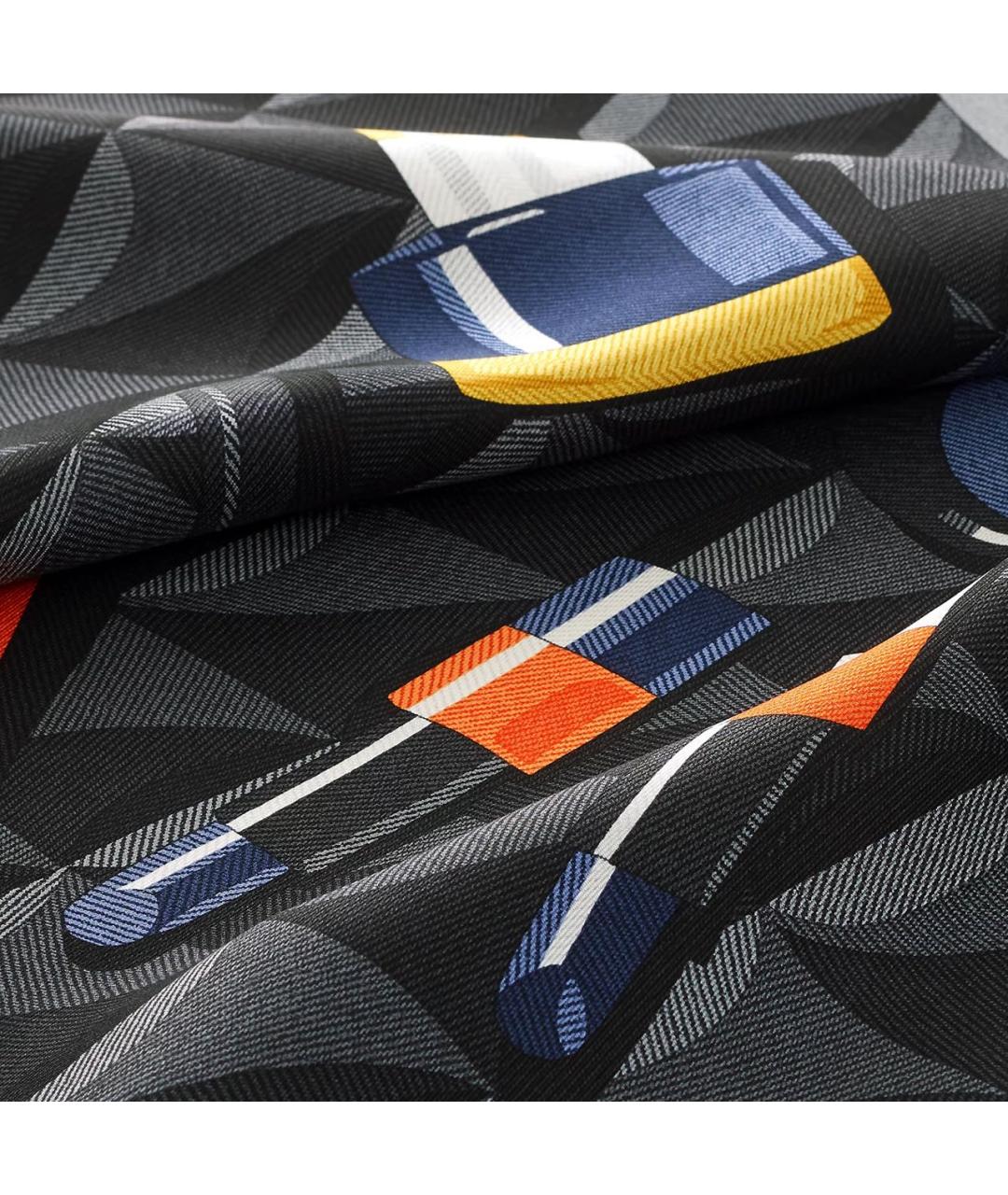 HERMES Темно-синий шелковый платок, фото 2