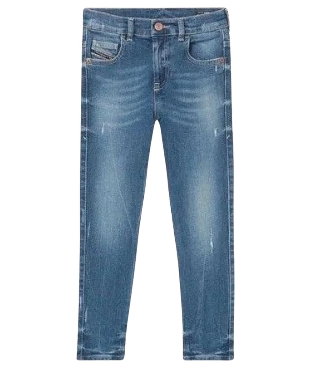 DIESEL Синие хлопко-эластановые джинсы скинни, фото 1