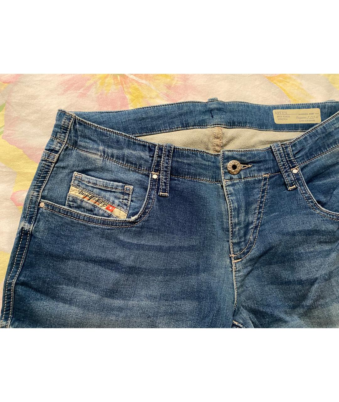 DIESEL Синие хлопко-эластановые джинсы скинни, фото 4