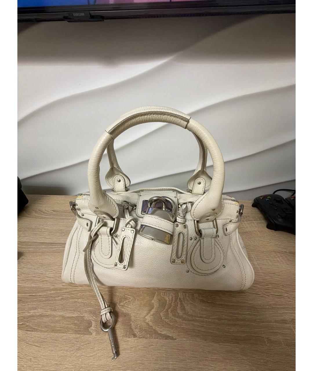 CHLOE Белая кожаная сумка через плечо, фото 9