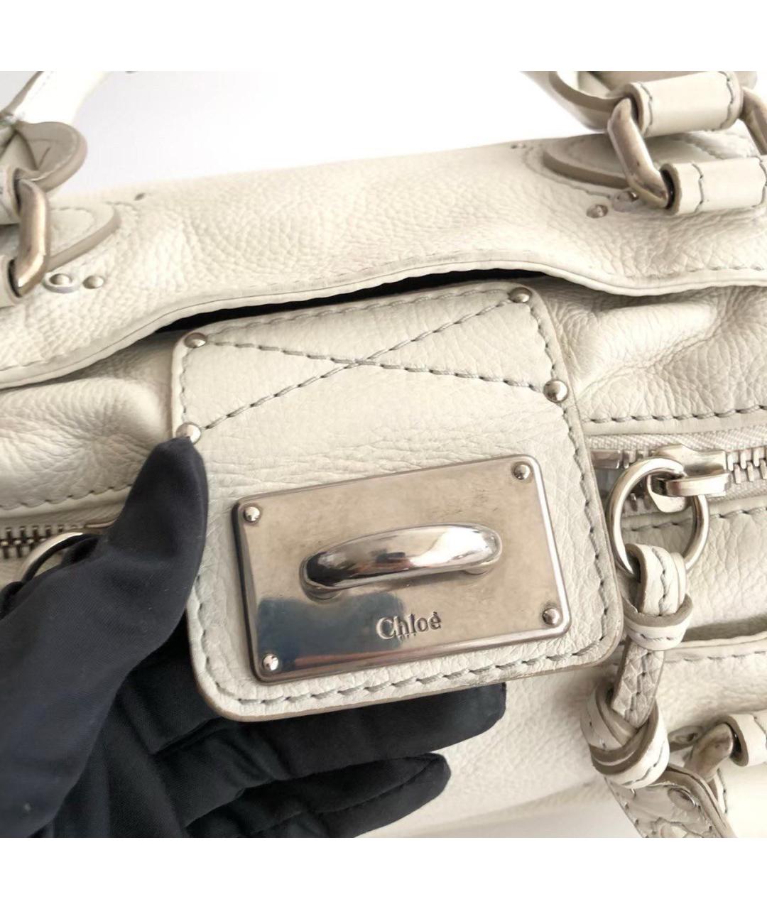 CHLOE Белая кожаная сумка через плечо, фото 5