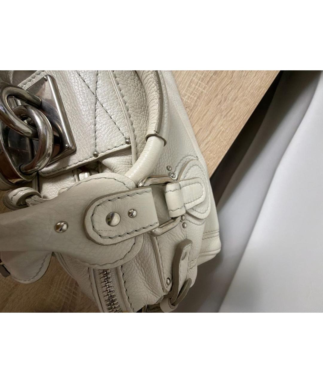 CHLOE Белая кожаная сумка через плечо, фото 8