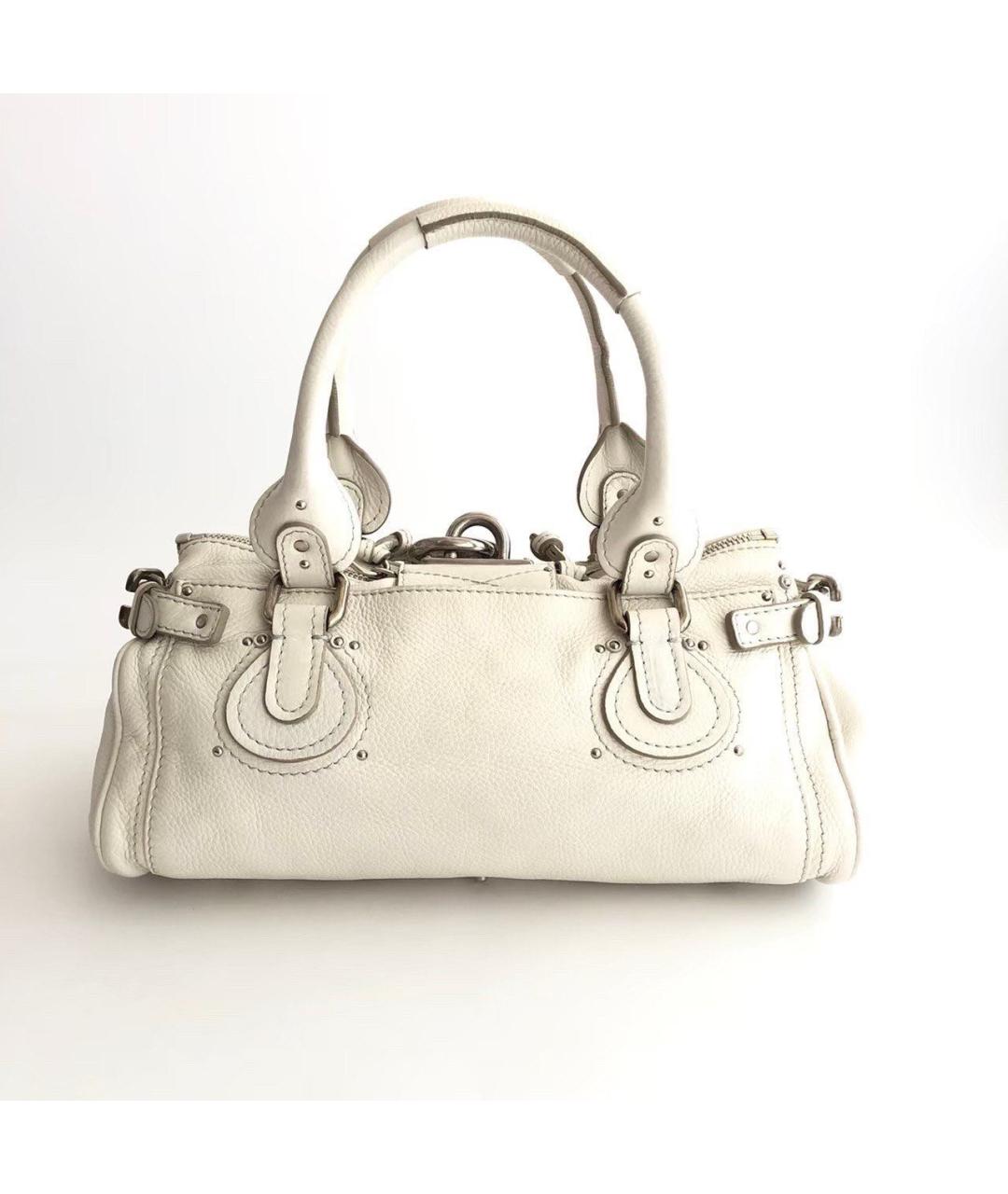 CHLOE Белая кожаная сумка через плечо, фото 3