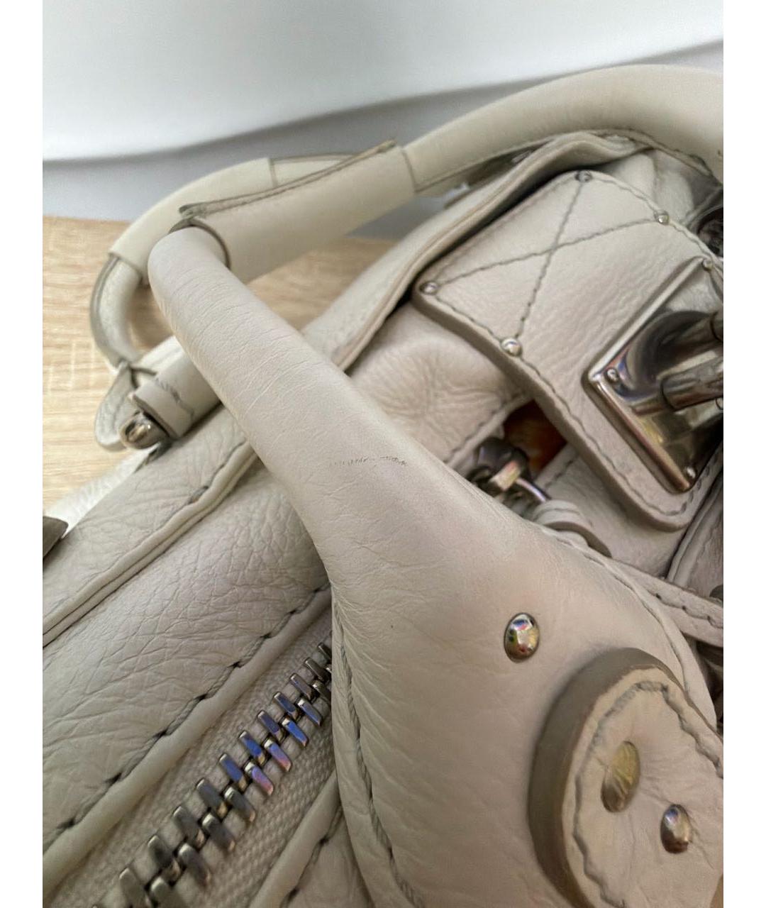 CHLOE Белая кожаная сумка через плечо, фото 7