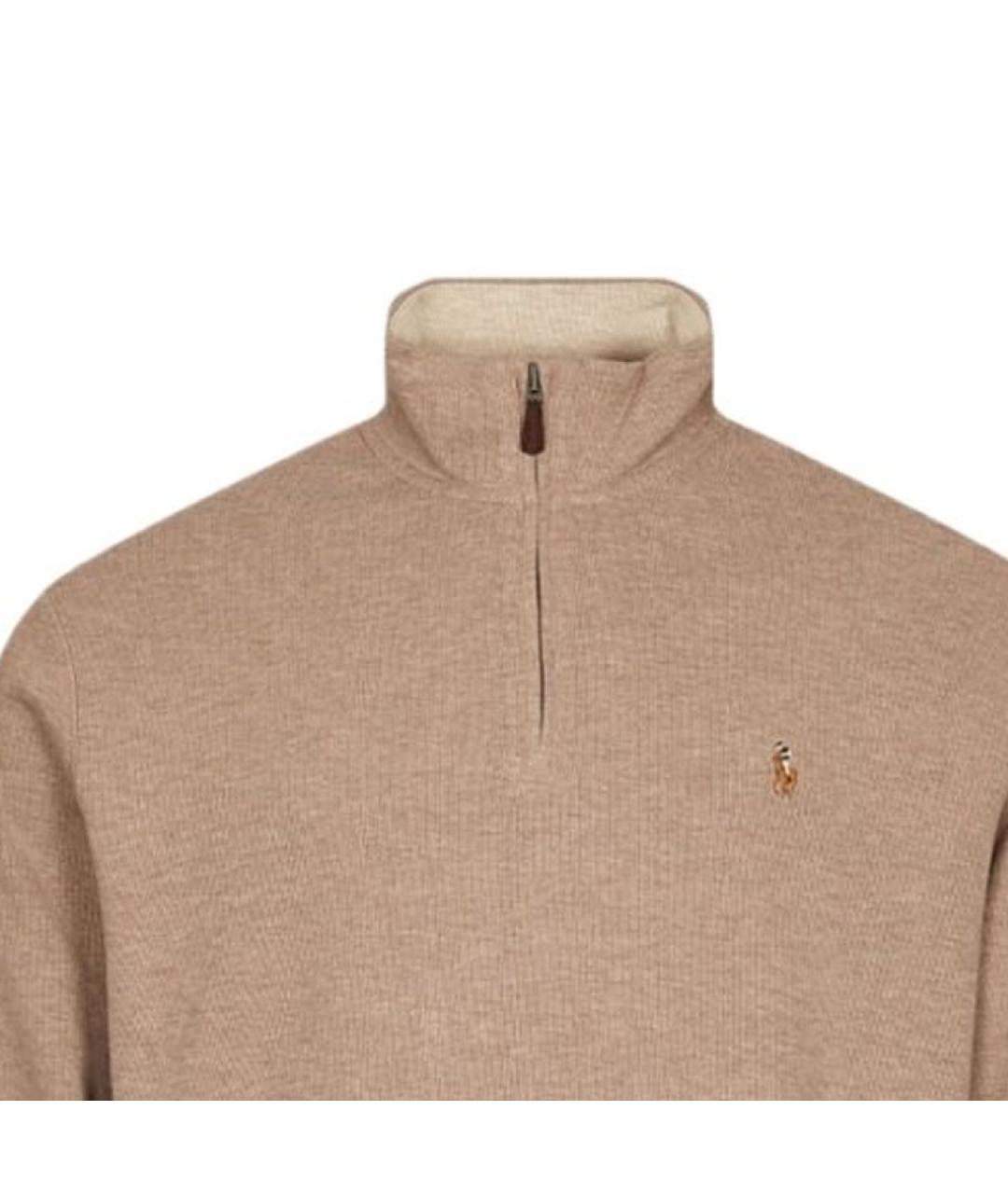 POLO RALPH LAUREN Бежевый хлопковый джемпер / свитер, фото 2
