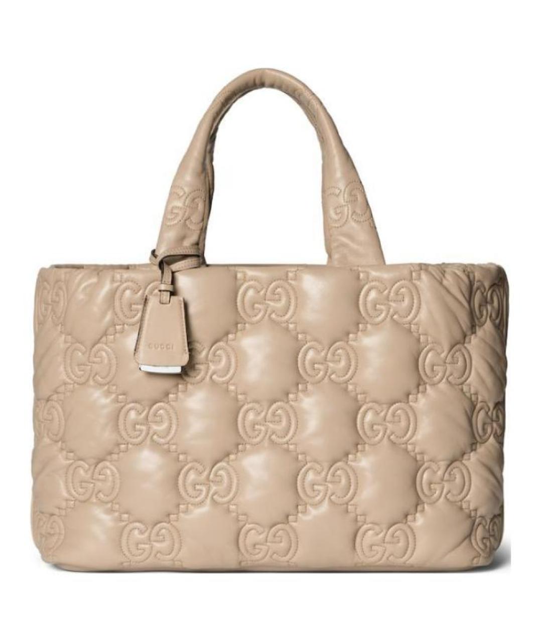 GUCCI Бежевая кожаная сумка через плечо, фото 2