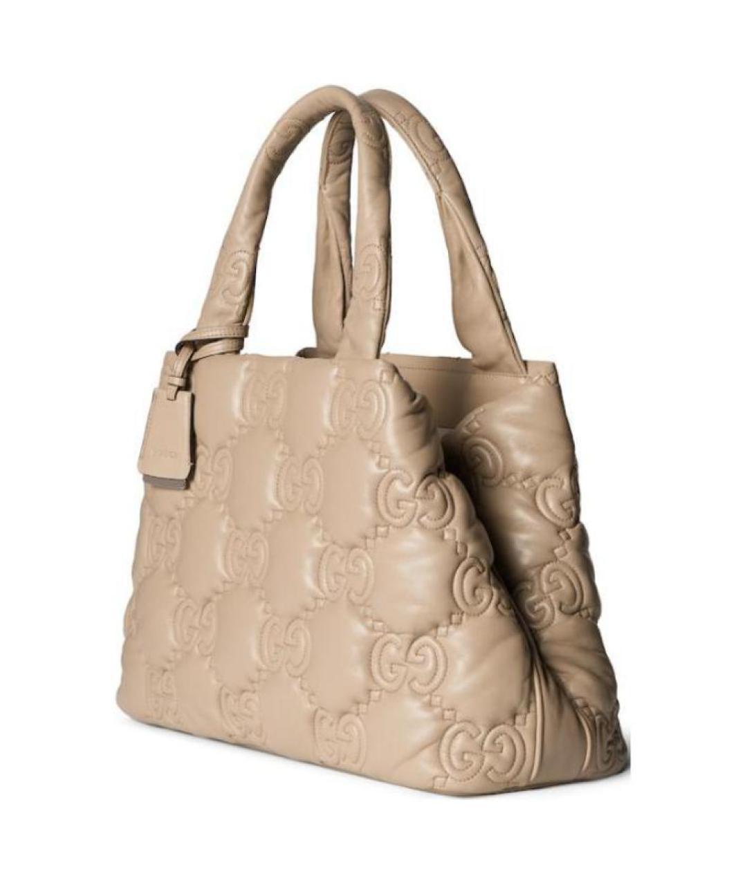 GUCCI Бежевая кожаная сумка через плечо, фото 3
